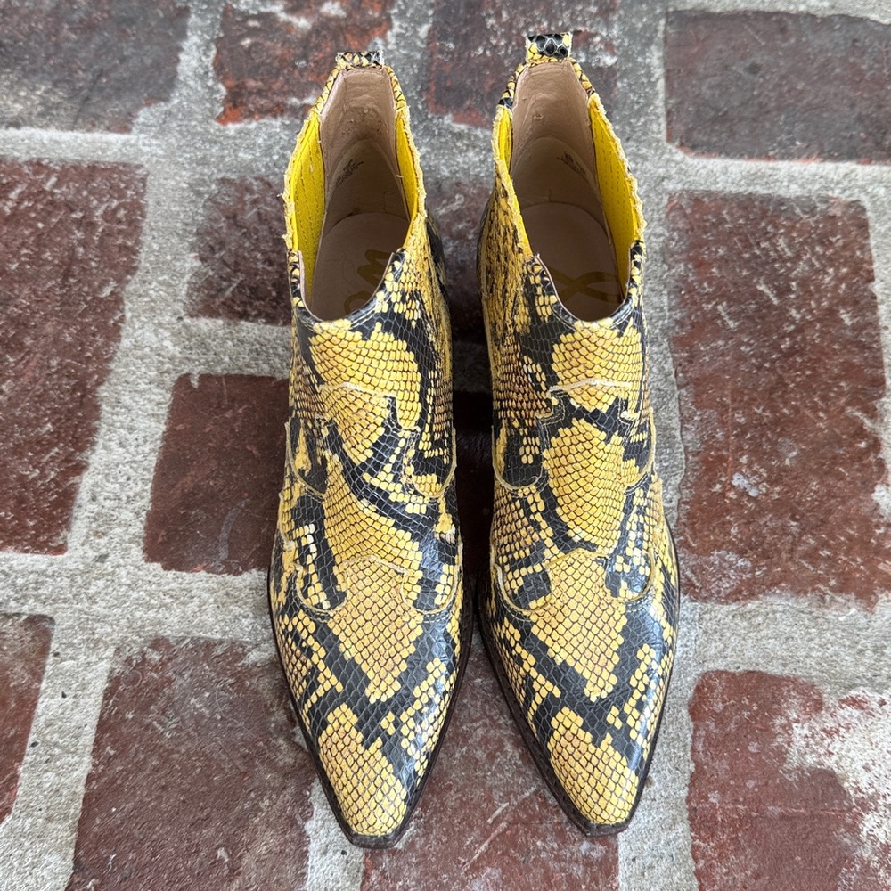 Sam Edelman Ankle Boots - Yellow Snake